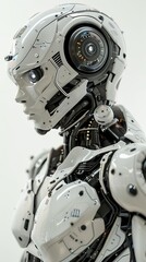 Fototapeta premium Advanced robot with intricate circuitry and smooth design