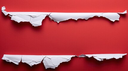 Torn Paper on Red Background