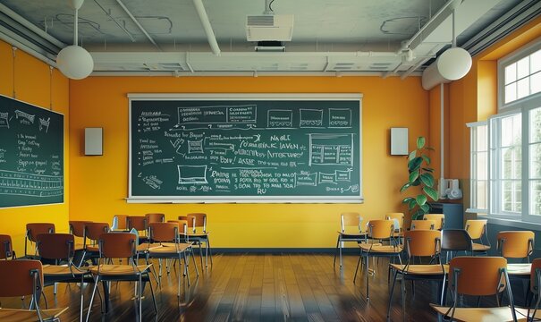 Blackboard classroom architecture furniture