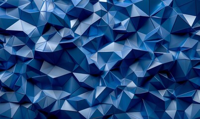 Fototapeta premium Blue Abstract 3D Illustration with Geometric Forms. Modern Tech Background Wallpaper
