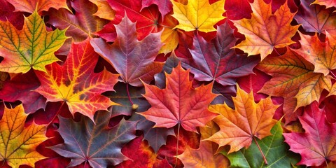 Autumnal Maple Leaf Composition, close-up, vibrant colors, nature, fall foliage, maple leaf, autumn