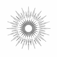 Obraz premium vintage sunburst design, vector silhouette 