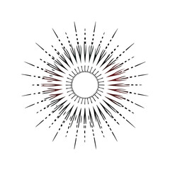Obraz premium vintage sunburst design, vector silhouette 
