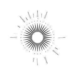 Obraz premium vintage sunburst design, vector silhouette 