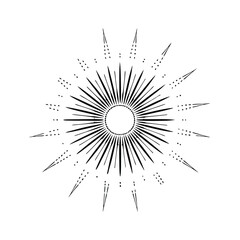 Obraz premium vintage sunburst design, vector silhouette 