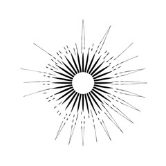 Obraz premium vintage sunburst design, vector silhouette 
