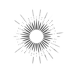 Obraz premium vintage sunburst design, vector silhouette 