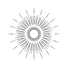 Obraz premium vintage sunburst design, vector silhouette 