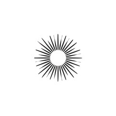 vintage sunburst design, vector silhouette 