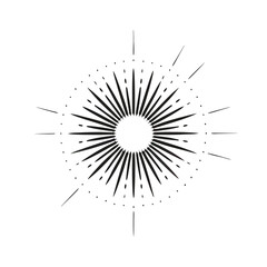 Obraz premium vintage sunburst design, vector silhouette 