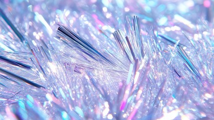 close up silver tinsel fringe background