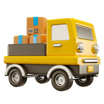 3d icon illustration of truck delivery 
