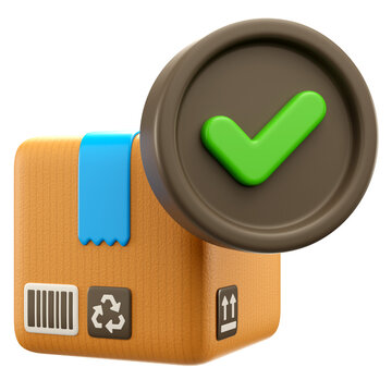 3d icon illustration of approved delivery 
