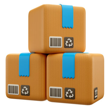 3d icon illustration of delivery boxes 
