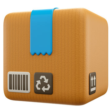 3d icon illustration of delivery box  
