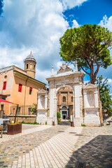 Obraz premium A view looking back towards the Basilica of San Vitale in Ravenna, Italy in summertime