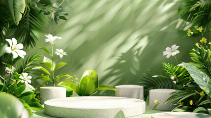 nature product background for sustainable beauty, perfume and fashion items, created with generative AI technology	