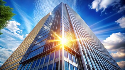 Skyline Skyscraper Sunbeam Glass Building, architecture, skyscraper, cityscape, urban