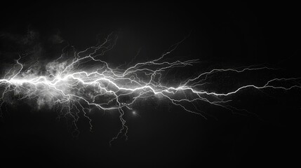 White Lightning Crackle on Black Background, lightning , electricity , abstract , energy