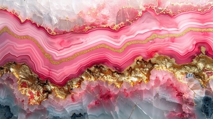 A luxurious pink marble texture with gold and watercolor patterns, combined with light glitter and a seamless agate effect. The design offers a sophisticated and artistic wallpaper ideal for upscale