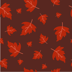 Maple leaves seamless pattern.