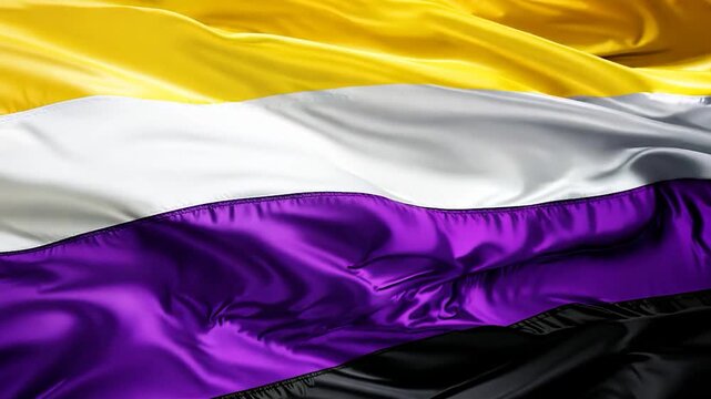 Waving non binary flag background animation