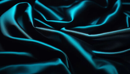Obraz premium Dark blue draped satin as a background. Close up. 