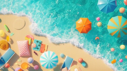 Summer beach background. Holiday travel, Sun shadow and sunlight