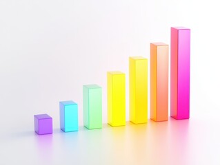 Gradient Light Colored Bar Chart on Clean White Background for Data Visualization Concept