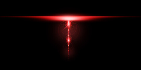 abstract lens flare red light over black background