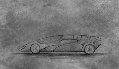 Concept car, sketch - digital painting