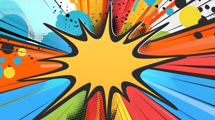 Blank colorful comic abstract background template