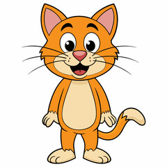 cat cartoon line art vector illustration 