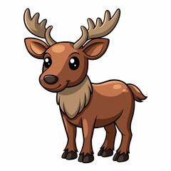 realistic cute moose vector illustration