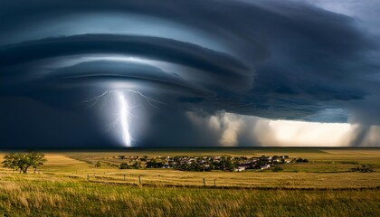 Huge tornado and thunder