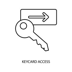 keycard access concept line icon. Simple element illustration. keycard access concept outline symbol design.