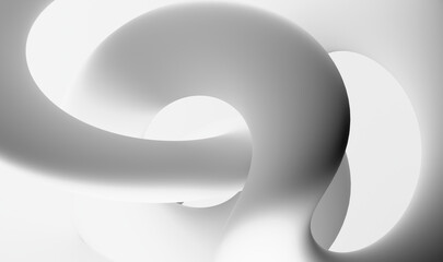 Minimalist Sculpture: White Abstract with Shadow Play