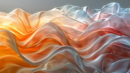 Obraz premium Abstract flowing fabric waves - generative ai