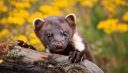 marten sitting on a tree