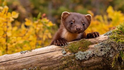 marten sitting on a tree
