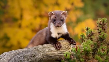 marten sitting on a tree