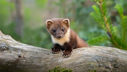 marten sitting on a tree