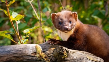 marten sitting on a tree