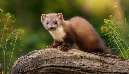 marten sitting on a tree