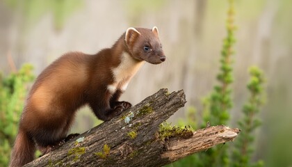 marten sitting on a tree