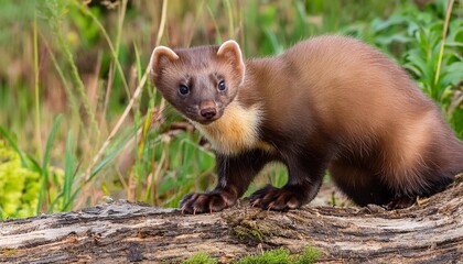 marten sitting on a tree
