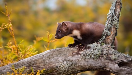 Obraz premium marten sitting on a tree