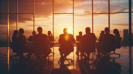 Creative business team fostering ideas in productive boardroom meeting