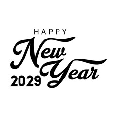 Happy new year 2029 typography design vector.
