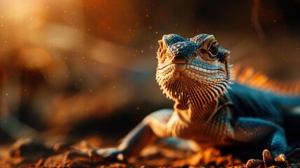 Fototapeta premium Desert fauna like lizards and insects adapted to the harsh environment, Realism, Earthy tones, Photography